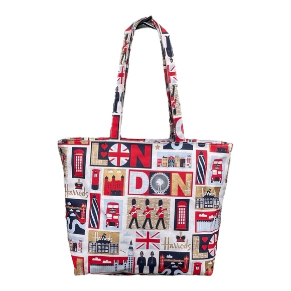 Harrods Iconic London Shoulder Bag Tote Canvas Large England UK Queens Guards - Picture 6 of 11